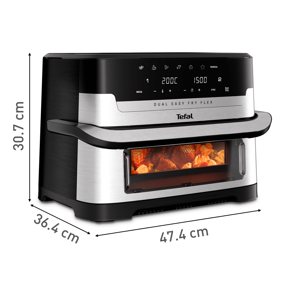 TEFAL EY922DE0 Dual Easy Fry Flex Φριτέζα Αέρος 9Lt Μαύρο - 4