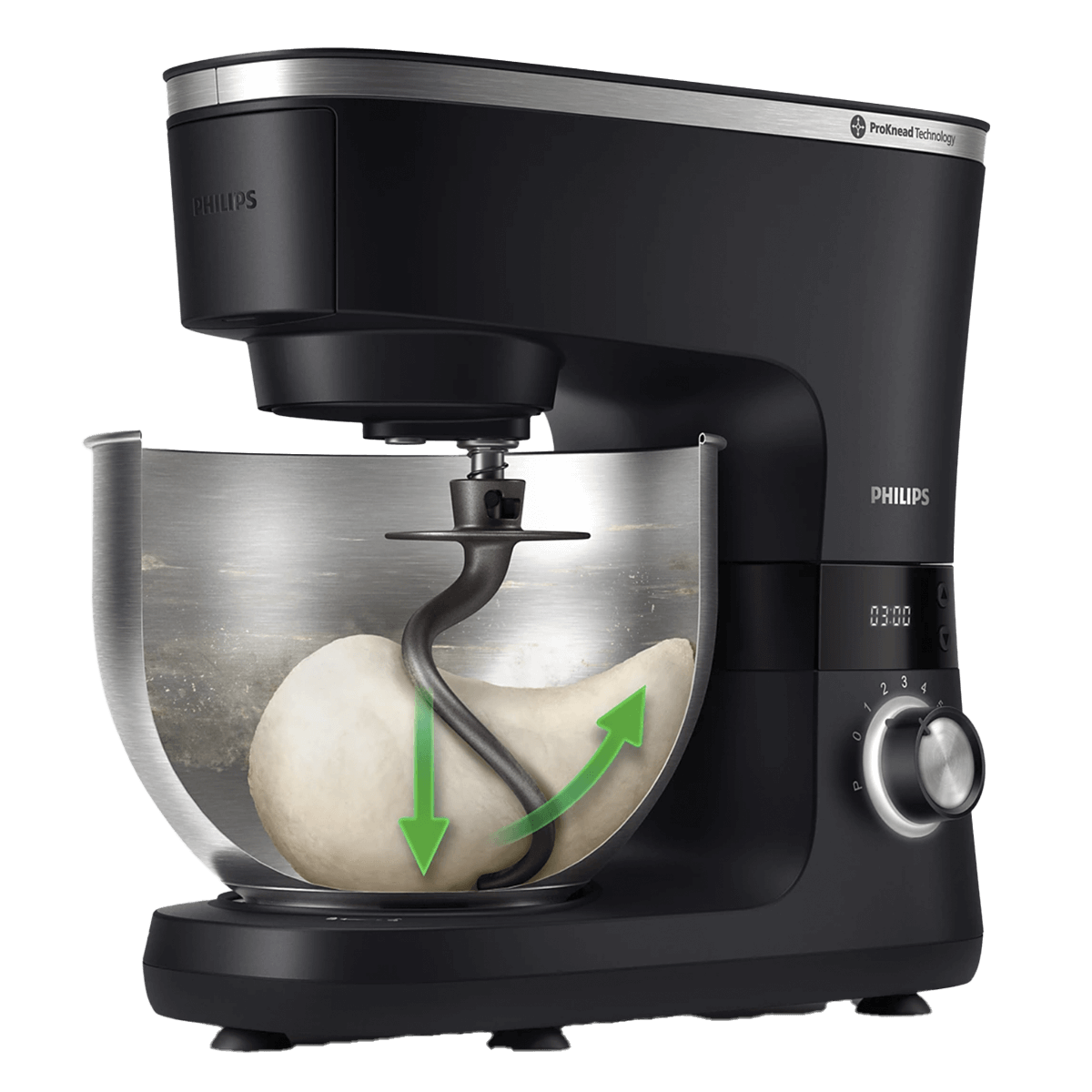 PHILIPS HR7962/01 ProKnead Series 7000 Κουζινομηχανή 5.5Lt Μαύρο - 3