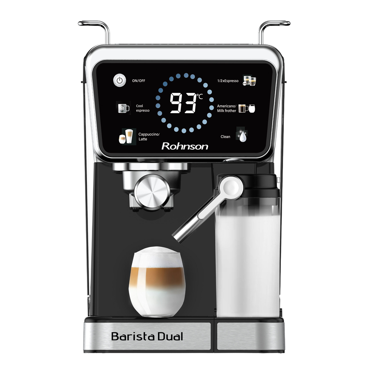 ROHNSON R-98082 Barista Dual Μηχανή Espresso 1350W Ασημί