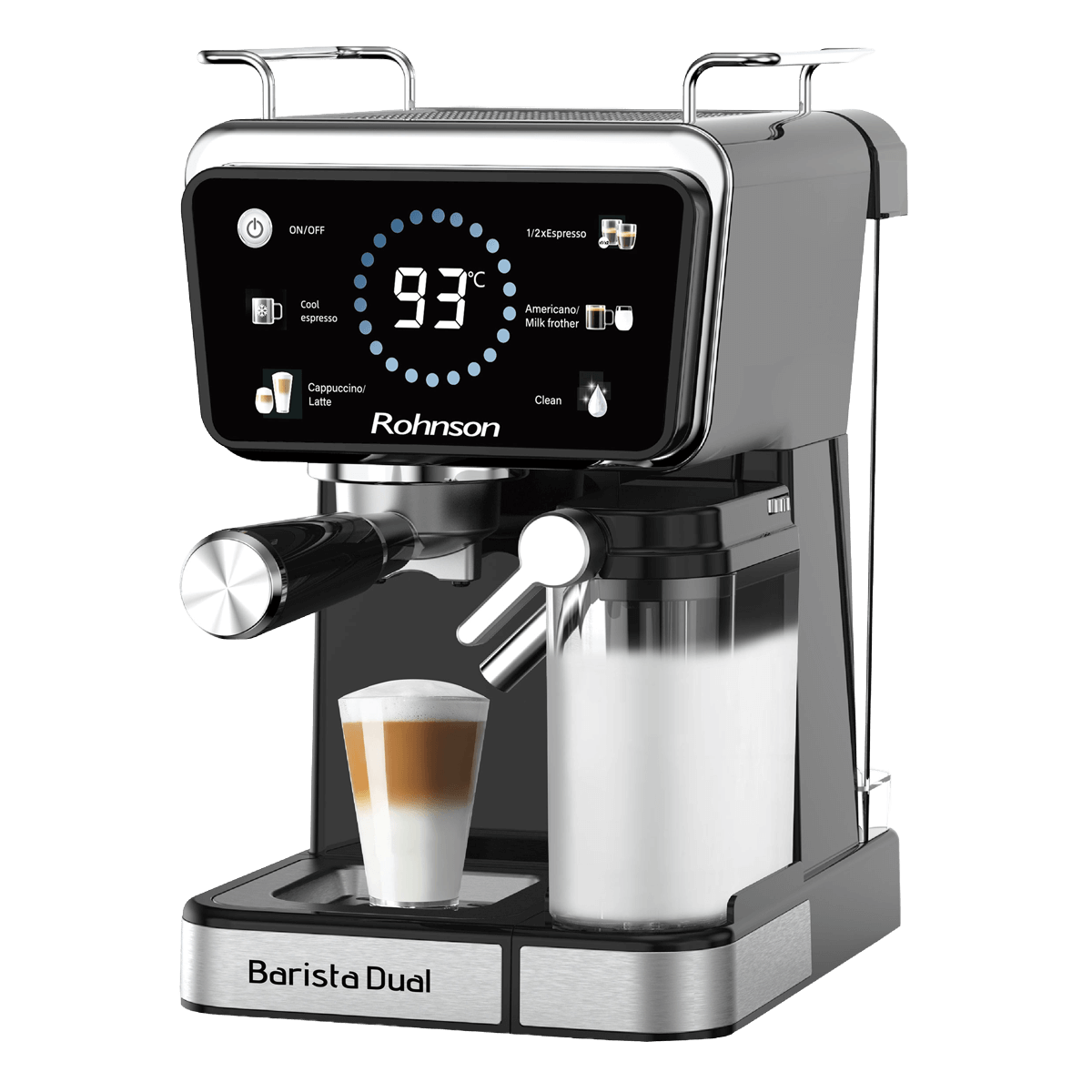 ROHNSON R-98082 Barista Dual Μηχανή Espresso 1350W Ασημί - 2
