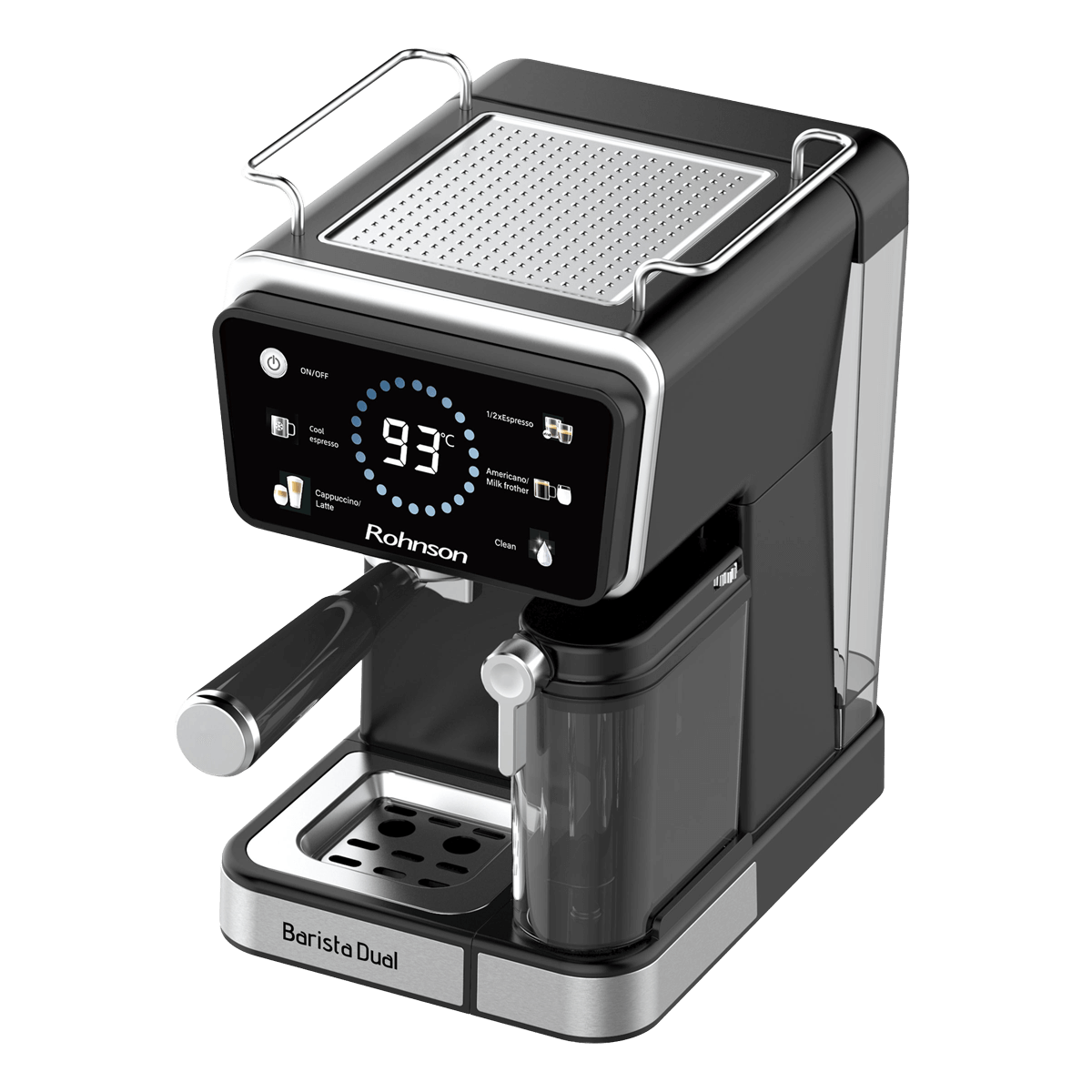 ROHNSON R-98082 Barista Dual Μηχανή Espresso 1350W Ασημί - 3