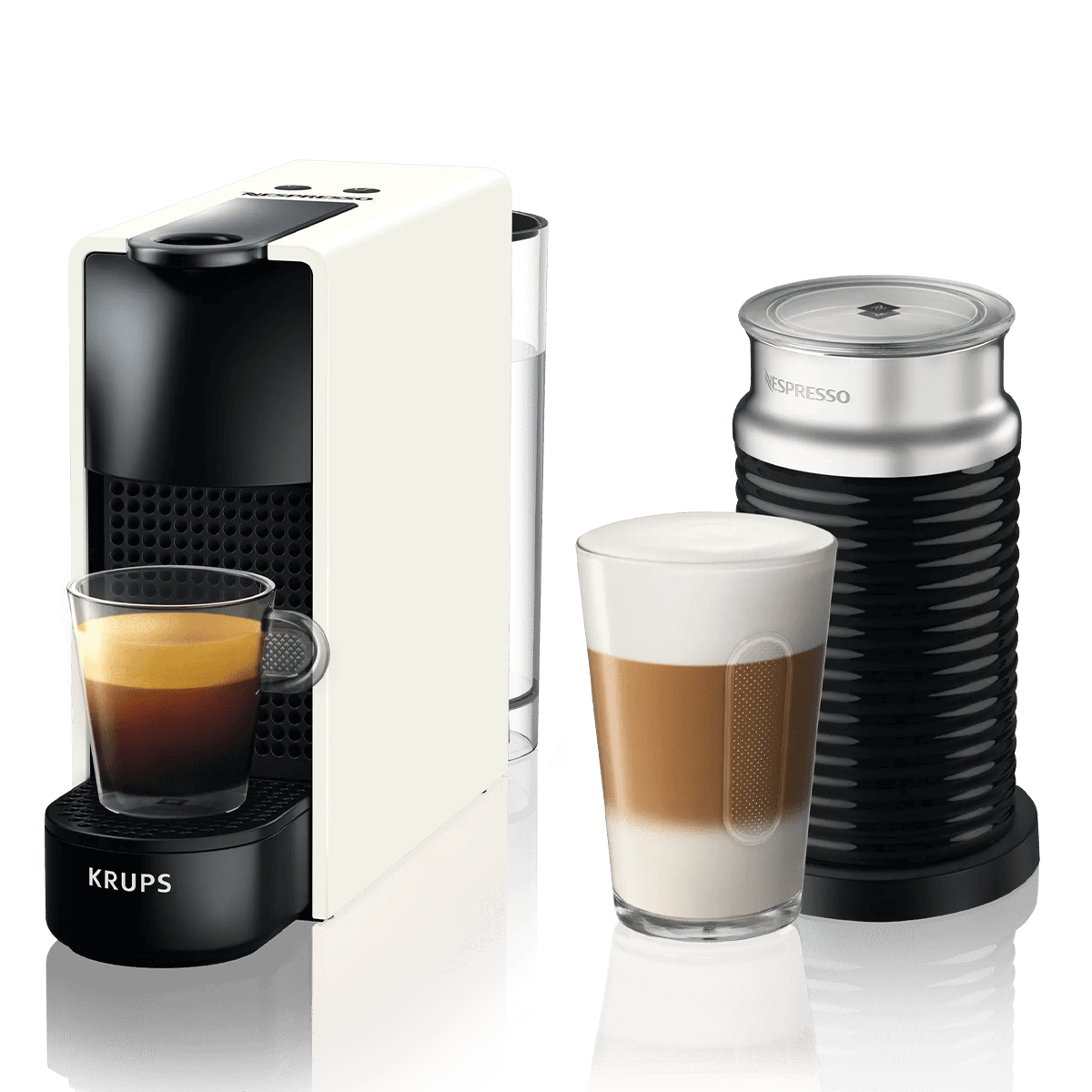 KRUPS XN1111V1 Μηχανή Καφέ Nespresso Original Essenza Mini & Aeroccino White