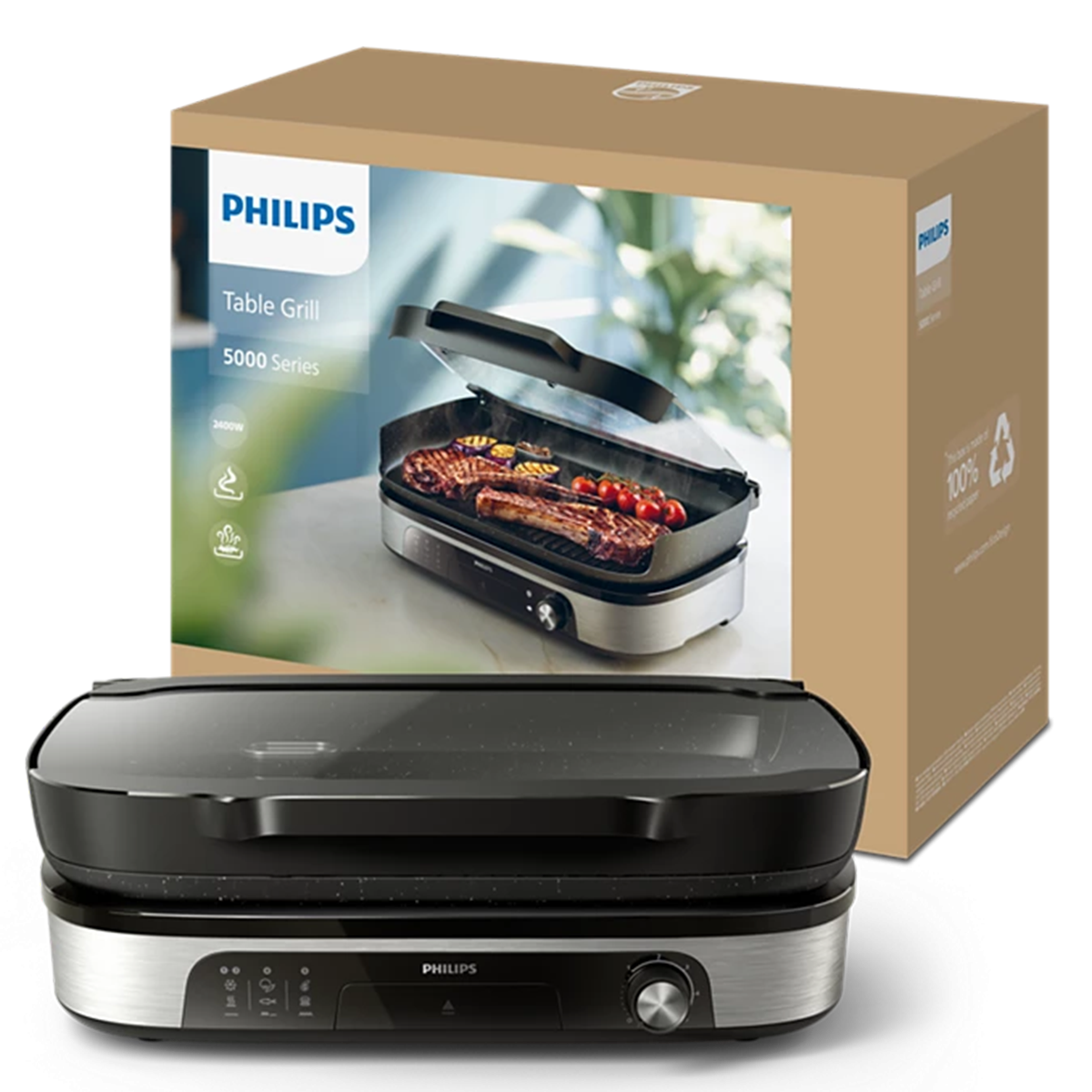 PHILIPS HD6212/90 Series 5000 Επιτραπέζια Ψησταριά Μαύρη - 3