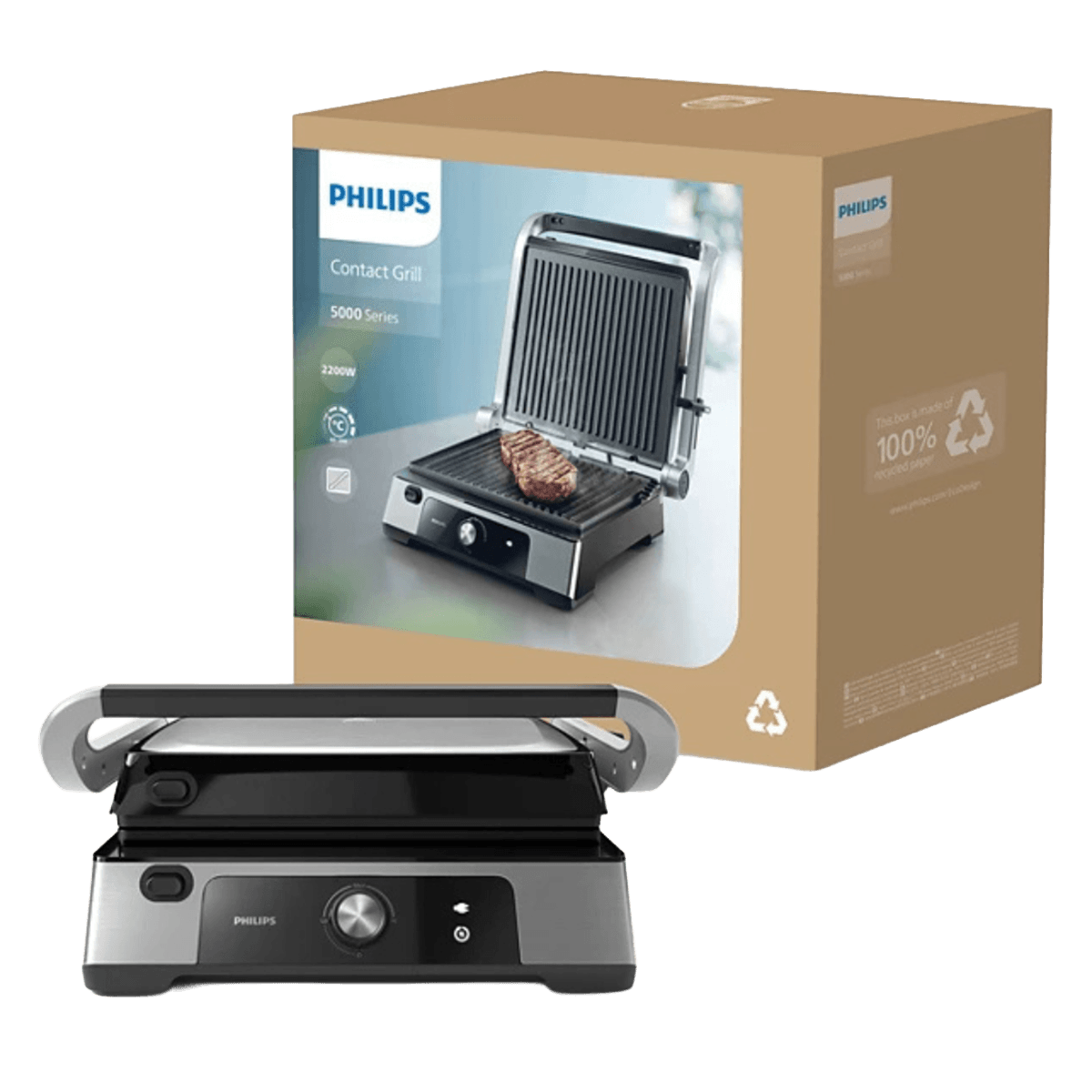 PHILIPS HD6301/90 Series 5000 Compact Grill Τοστιέρα 2000W Ασημί - 3
