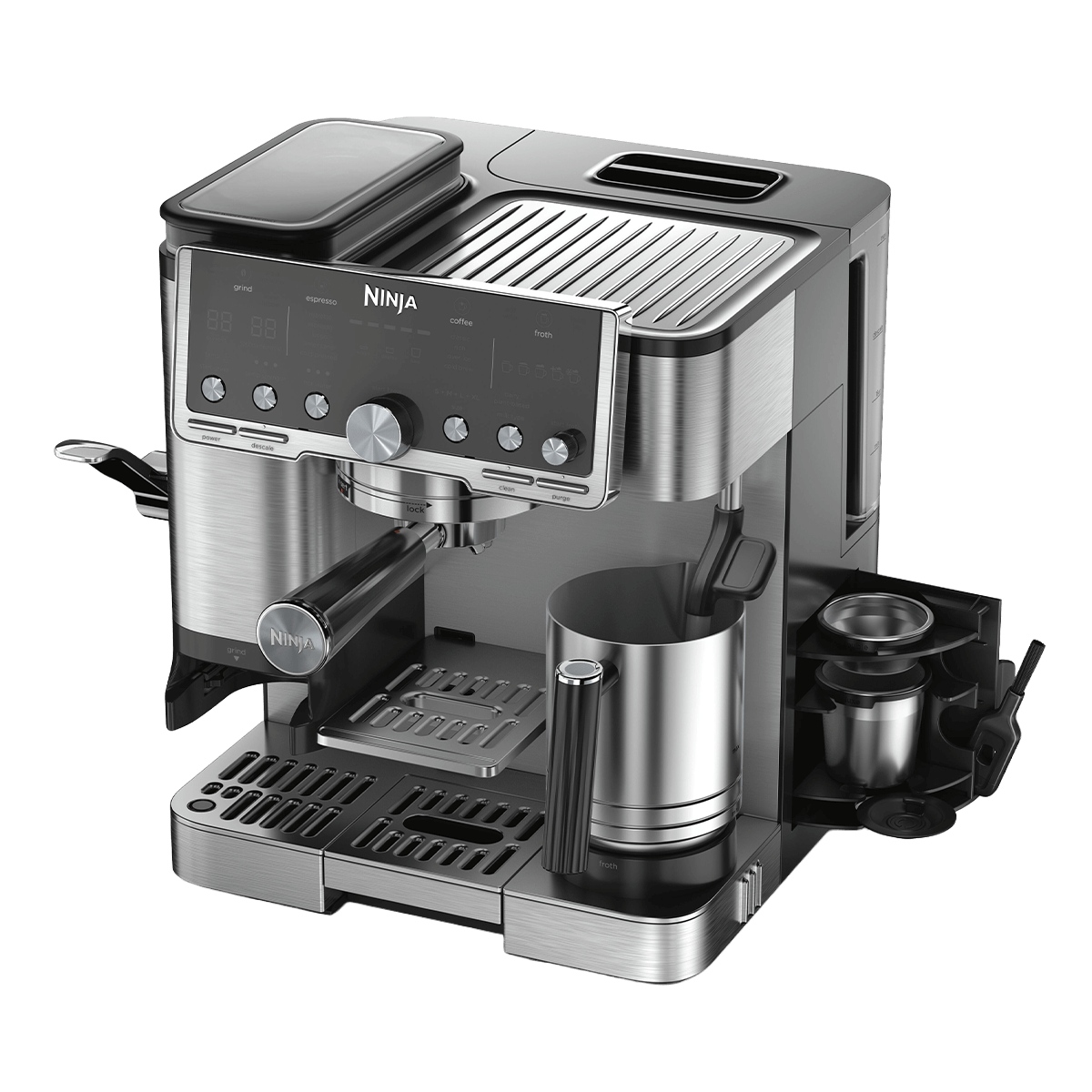 NINJA ES701EU Luxe Pro Αυτόματη Μηχανή Espresso 1650W Ασημί - 3