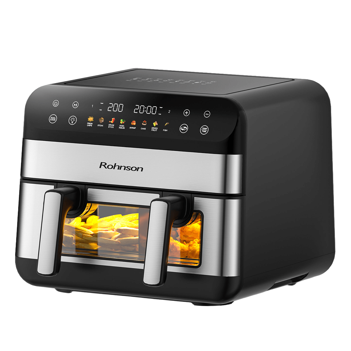 ROHNSON R-2894 Single or Dual Cook Φριτέζα Αέρος 10.4Lt Μαύρο - 4