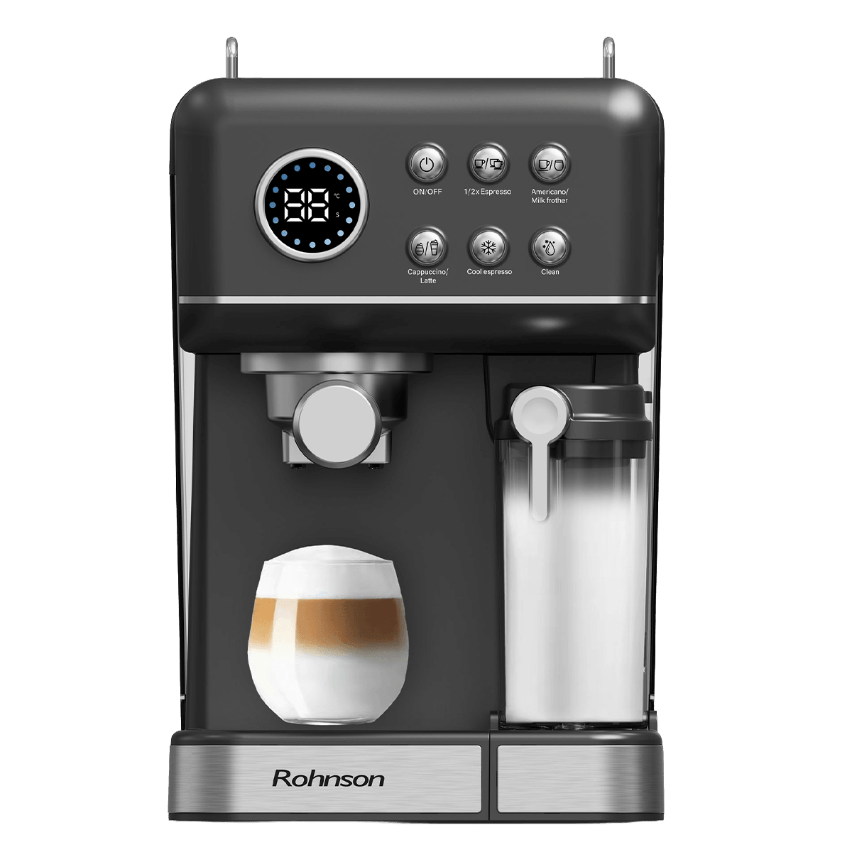 ROHNSON R-98087 Hot & Cold Μηχανή Espresso & Cappuccino 1350W Black