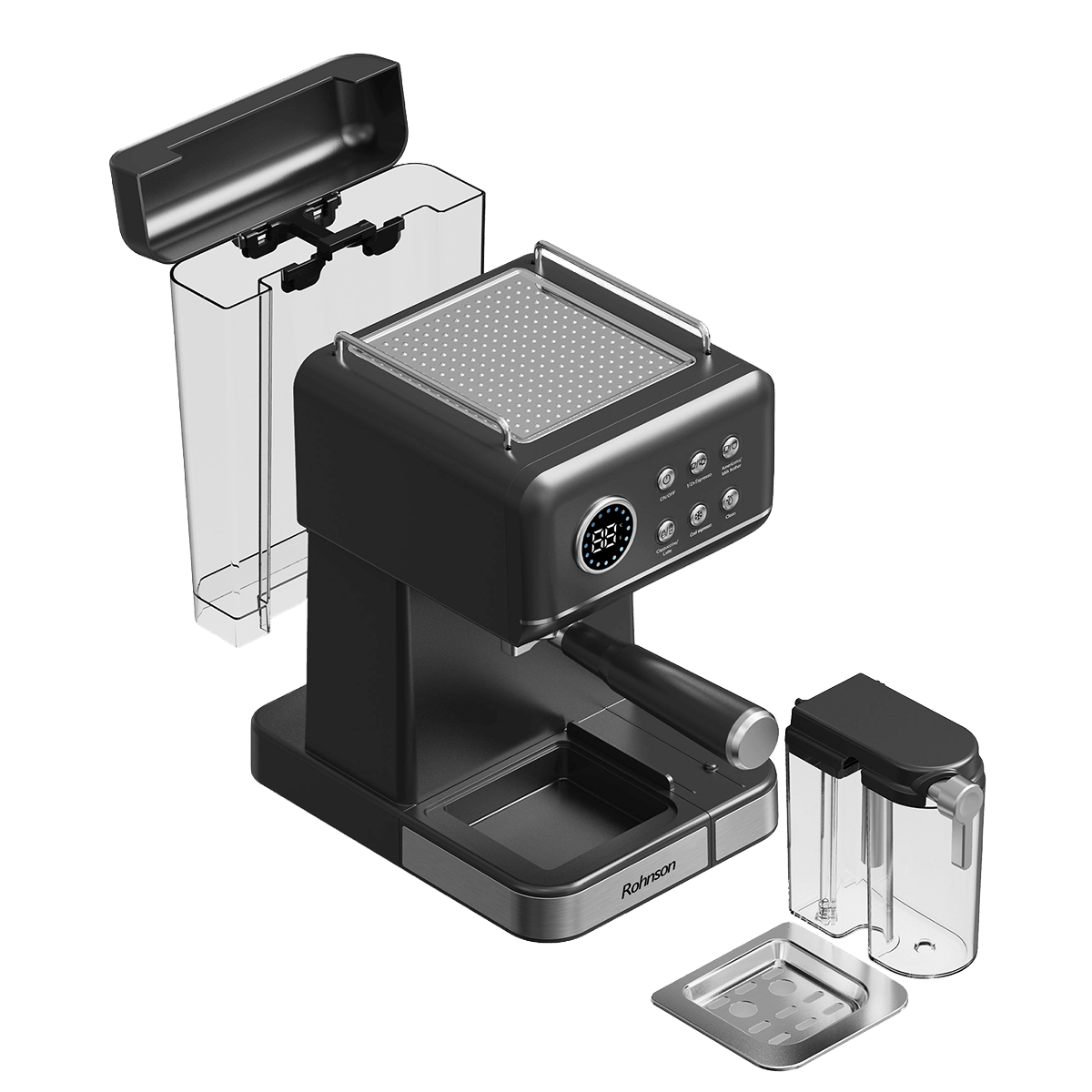 ROHNSON R-98087 Hot & Cold Μηχανή Espresso & Cappuccino 1350W Black - 3