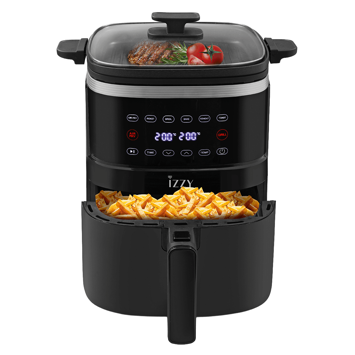 IZZY IZ-8241 Digital Φριτέζα Αέρος και Grill 5Lt Μαύρο - 2