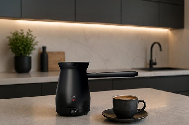 LIFE 221-0539 Gisves Flat Black Series Μηχανή Ελληνικού Καφέ 1000W Black