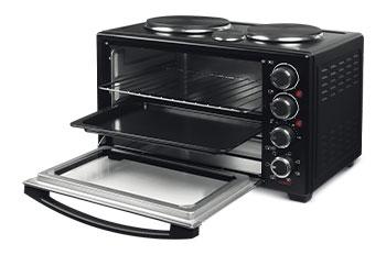 LIFE 221-0538 483 Ηλεκτρικό Κουζινάκι 48Lt & 3 Εστίες 3200W Black