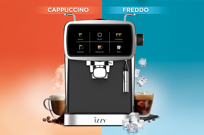 IZZY IZ-6021 Dolce Ημιαυτόματη Μηχανή Espresso 1500W Ασημί