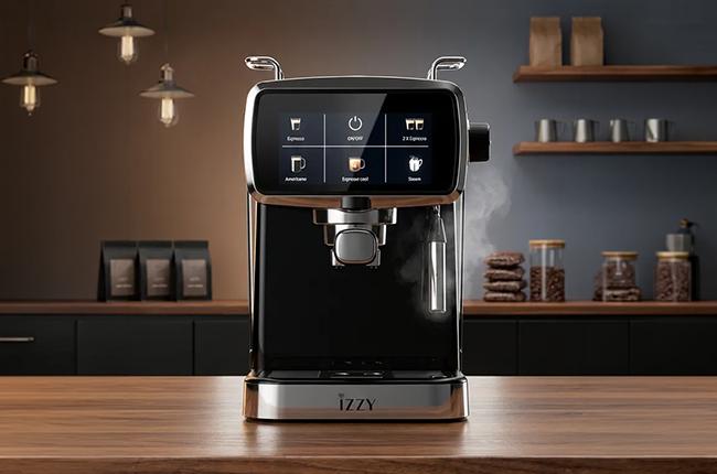 IZZY IZ-6021 Dolce Ημιαυτόματη Μηχανή Espresso 1500W Ασημί