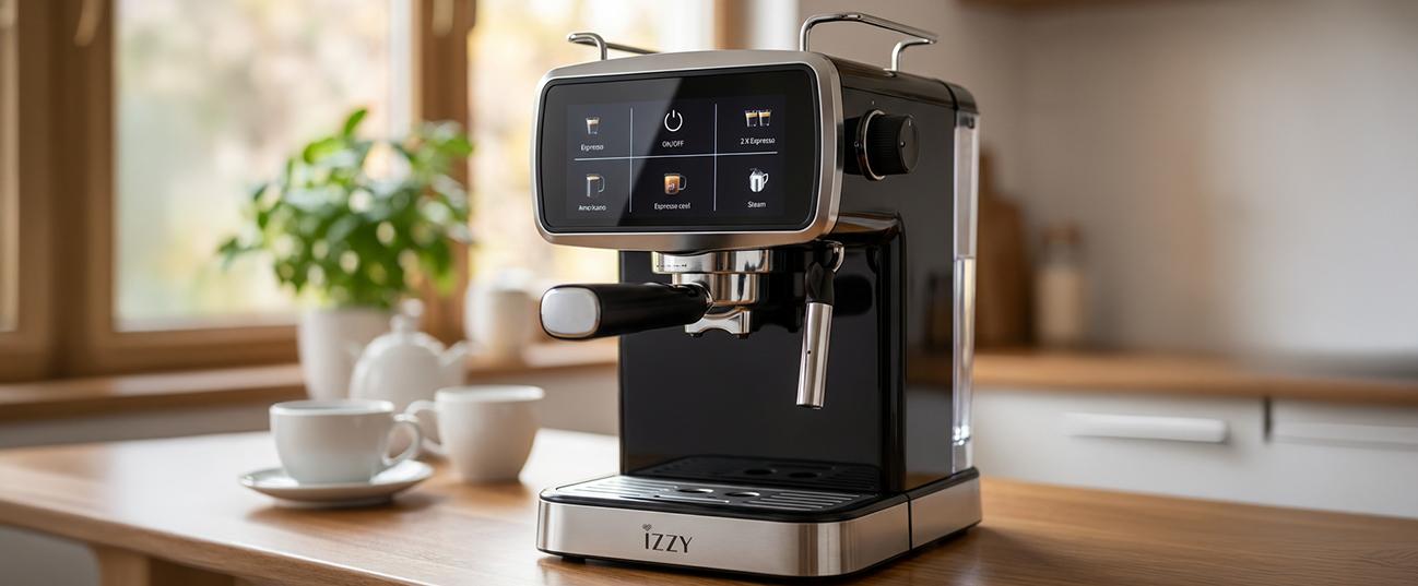 IZZY IZ-6021 Dolce Ημιαυτόματη Μηχανή Espresso 1500W Ασημί