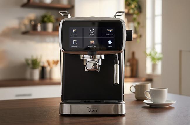 IZZY IZ-6021 Dolce Ημιαυτόματη Μηχανή Espresso 1500W Ασημί