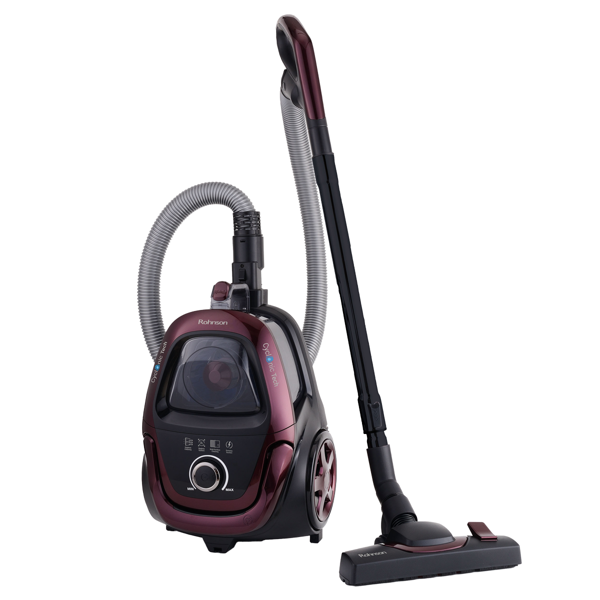 ROHNSON MOD R-1260 Cyclone Tech Ηλεκτρική Σκούπα με Κάδο 3Lt Μαύρο