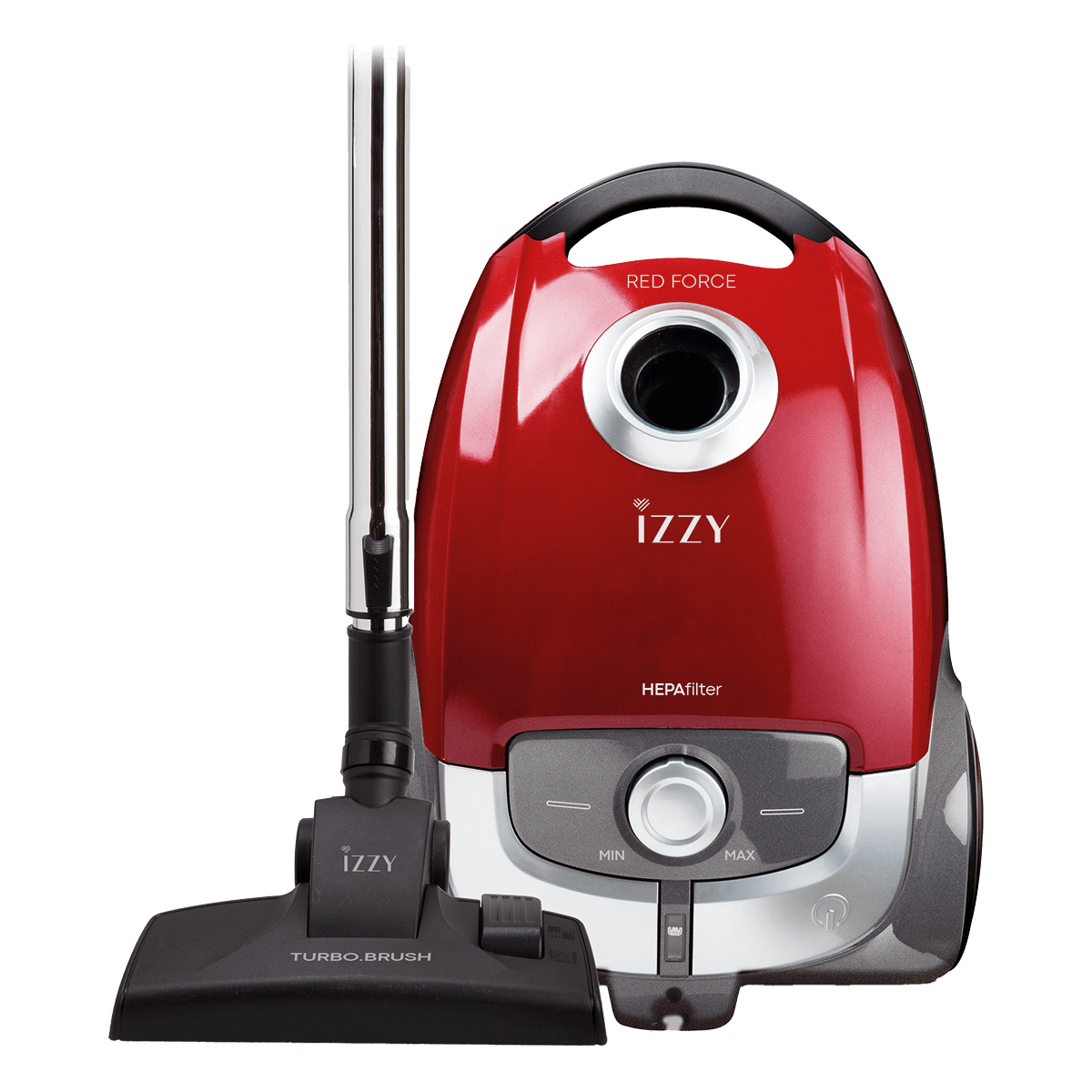 IZZY AC-1108 Red Force Ηλεκτρική Σκούπα με Σακούλα 4Lt Κόκκινο