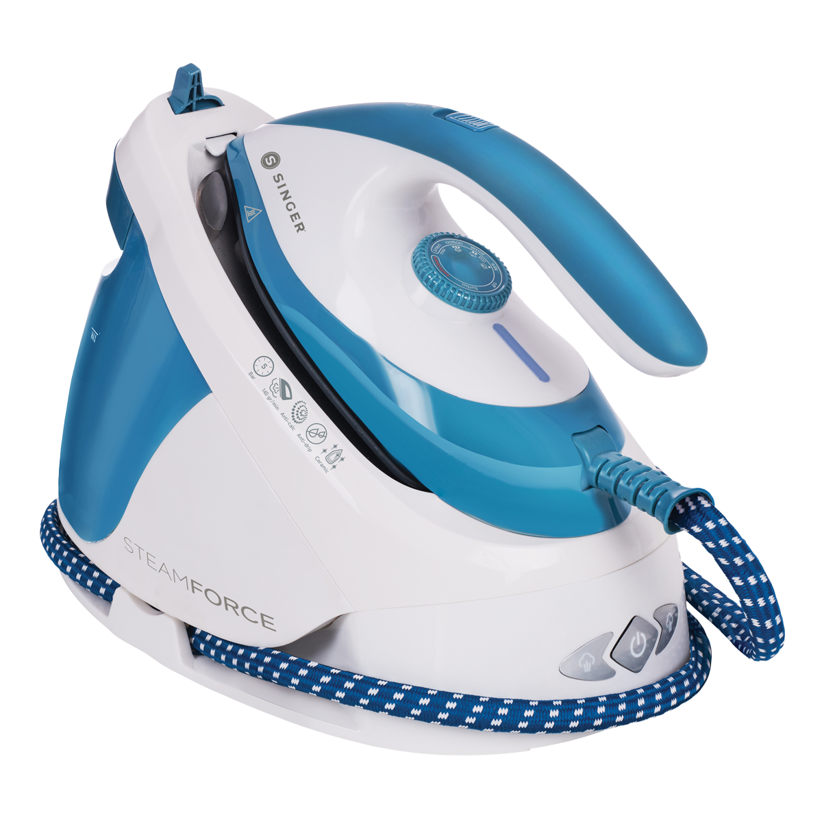 SINGER SGΕ-19700 SteamForce Σύστημα Σιδερώματος με Δοχείο 1.8Lt Λευκό/Μπλε - 2