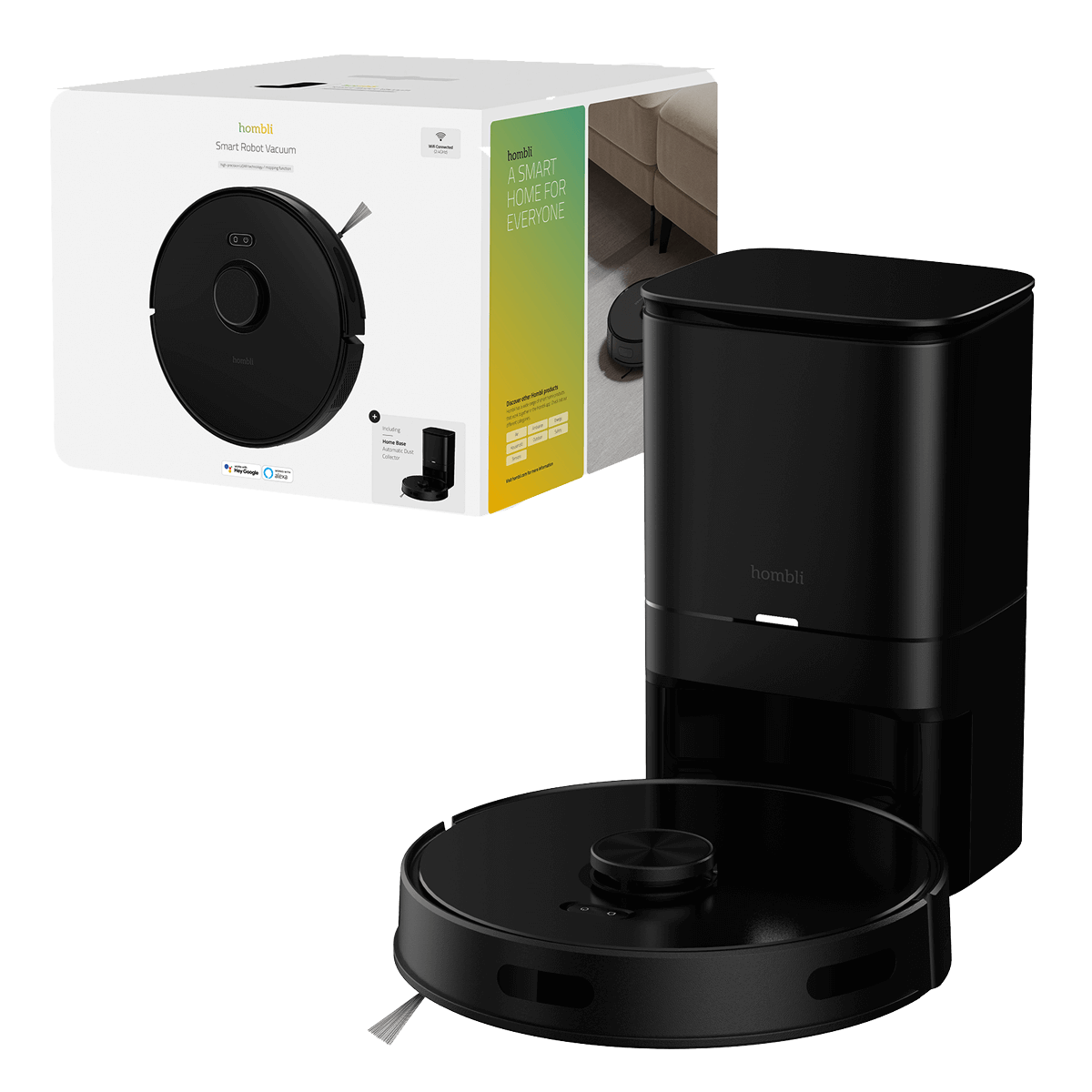 HOMBLI Smart HBVR-0100 Σκούπα Ρομπότ για Σκούπισμα και Σφουγγάρισμα με Wi-Fi Μαύρο
