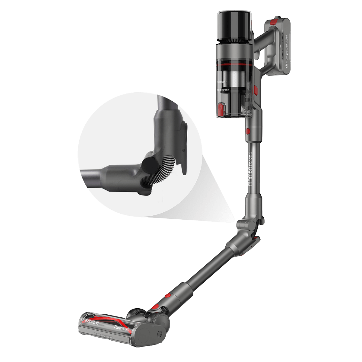 ROHNSON Mamba M19 Ασύρματη Σκούπα Stick 29.6V Ανθρακί - 3