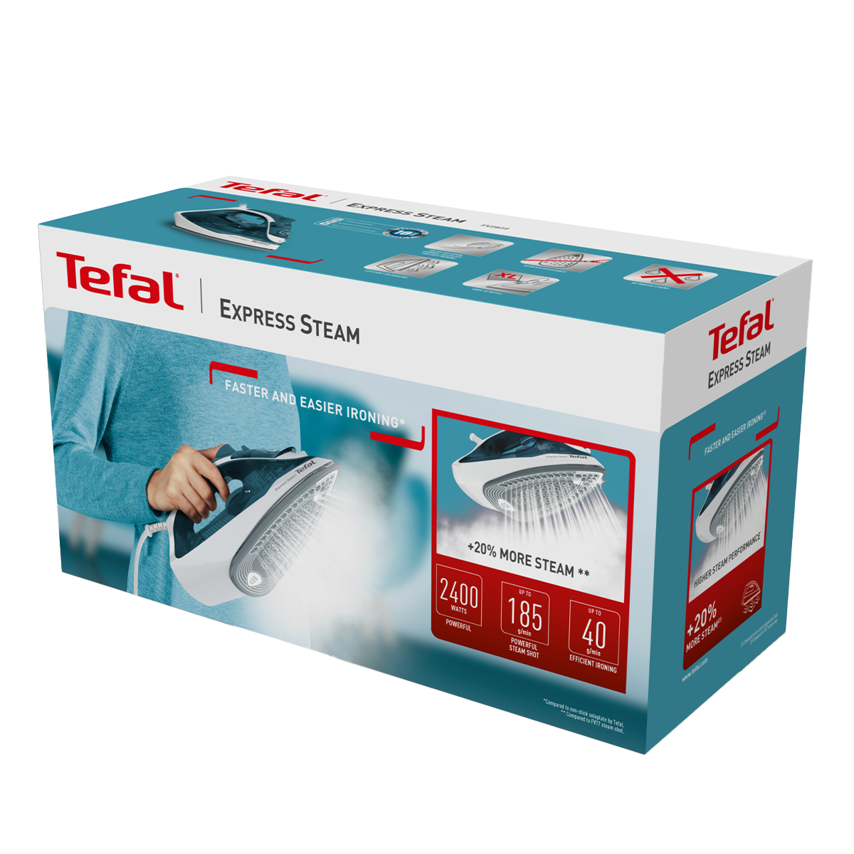 TEFAL FV2839 Express Steam Σίδερο Ατμού 2400W Μπλε - 2