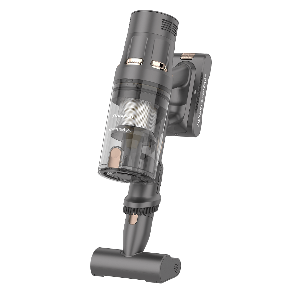 ROHNSON Mamba M28 Ασύρματη Σκούπα Stick 29.6V Ανθρακί - 4