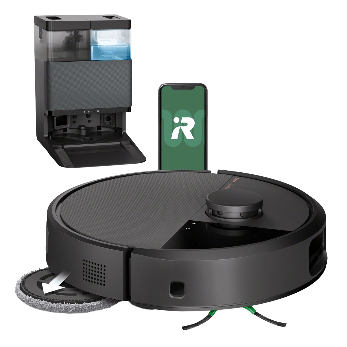iRobot Roomba 505 Combo Σκούπα Ρομπότ + Βάση Autowash για Σκούπισμα & Σφουγγάρισμα Μαύρο