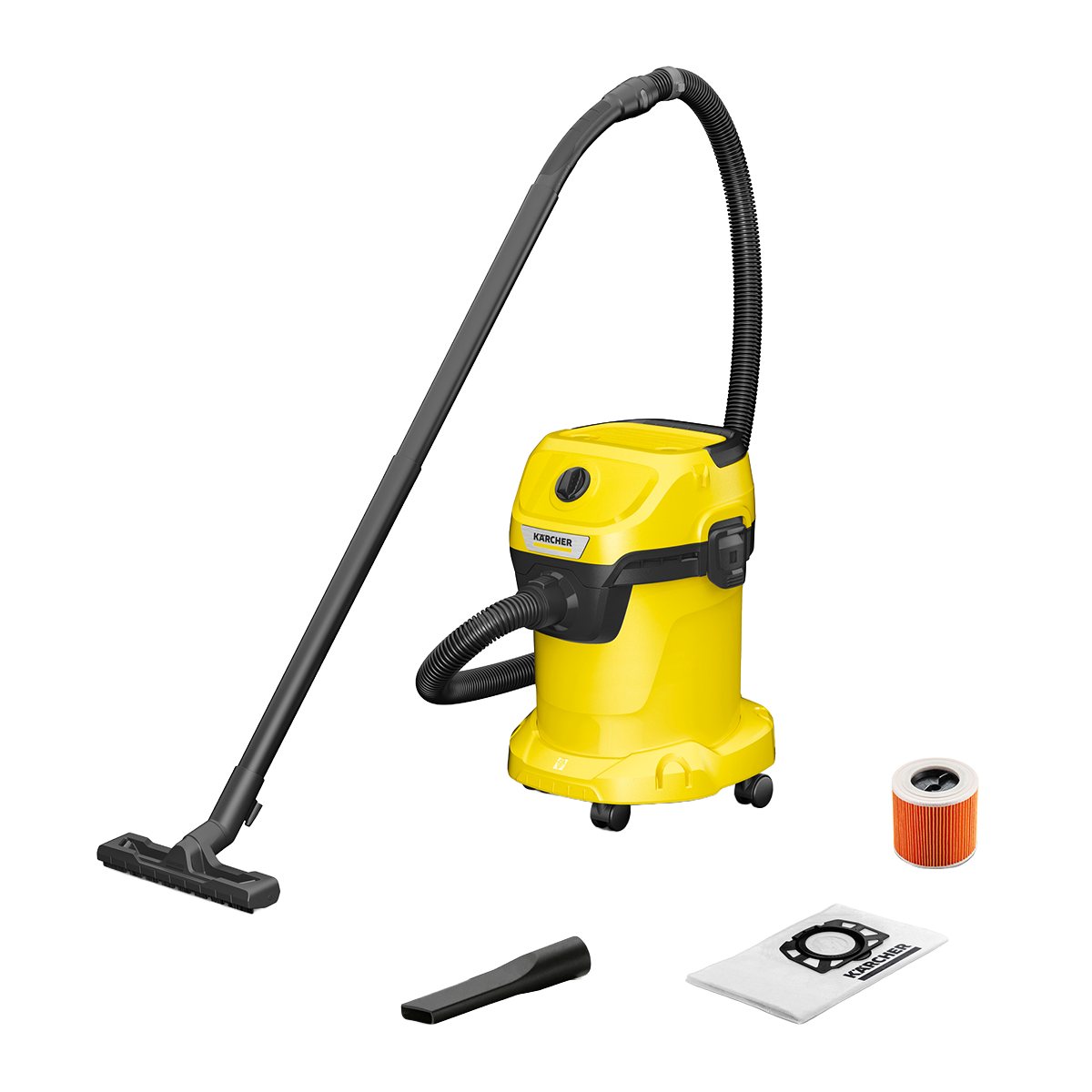 KARCHER 1.628-127.0 WD 3 V-17/4/20 Wet & Dry Σκούπα Υγρών & Στερεών 1000W Κίτρινο