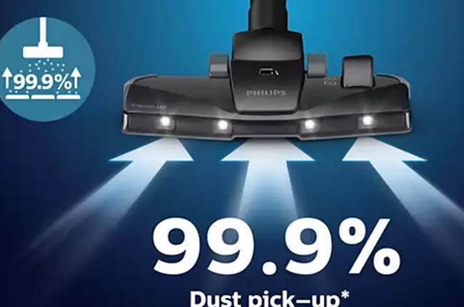 PHILIPS XD8122/10 Performer LED απορροφά το 99.9% της σκόνης
