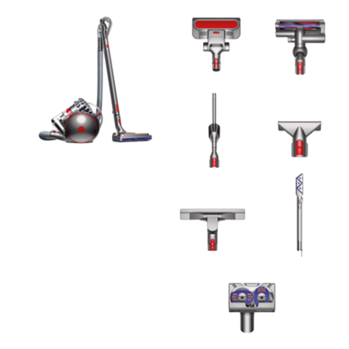 DYSON CY26 Big Ball Absolute 2 Ηλεκτρική Σκούπα με Κάδο 1.7Lt Iron/Nickel & Red/Iron