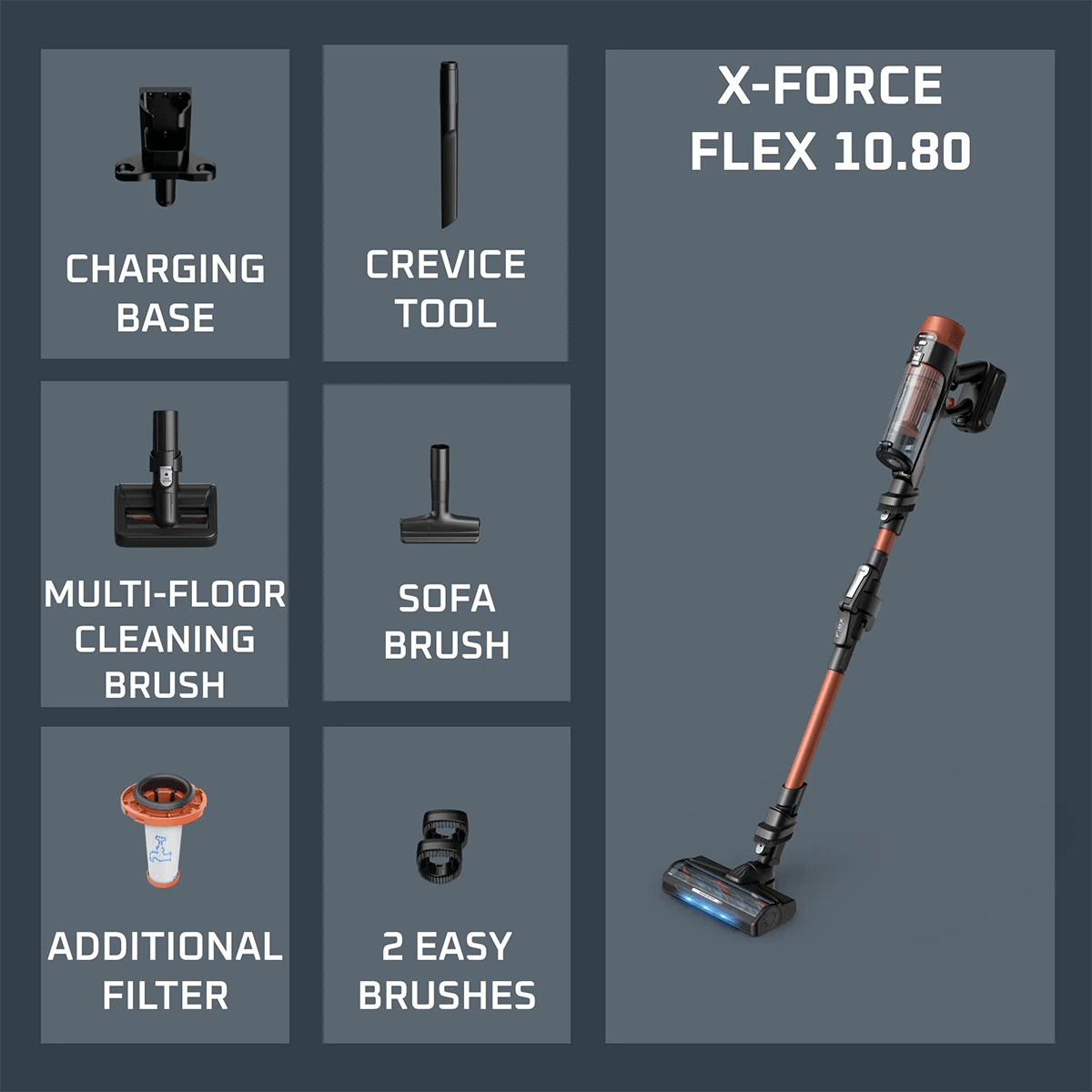ROWENTA RH7A73 X-Force Flex 10.80 Ασύρματη Σκούπα Stick 18.5V Μαύρο - 3