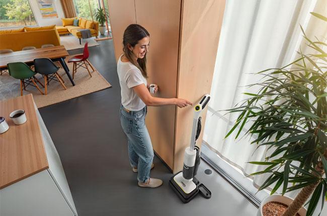 KARCHER SCV 4 Steam Vac Επαναφορτιζόμενη Σκούπα & Σφουγγαρίστρα Stick 1600W Λευκό