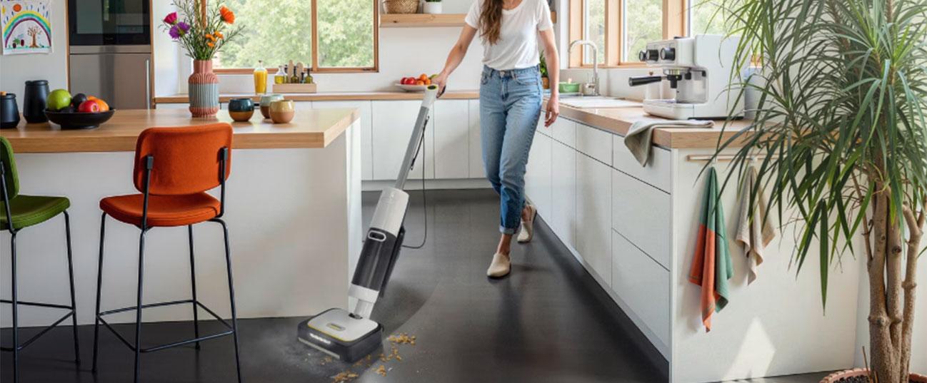KARCHER SCV 4 Steam Vac Επαναφορτιζόμενη Σκούπα & Σφουγγαρίστρα Stick 1600W Λευκό