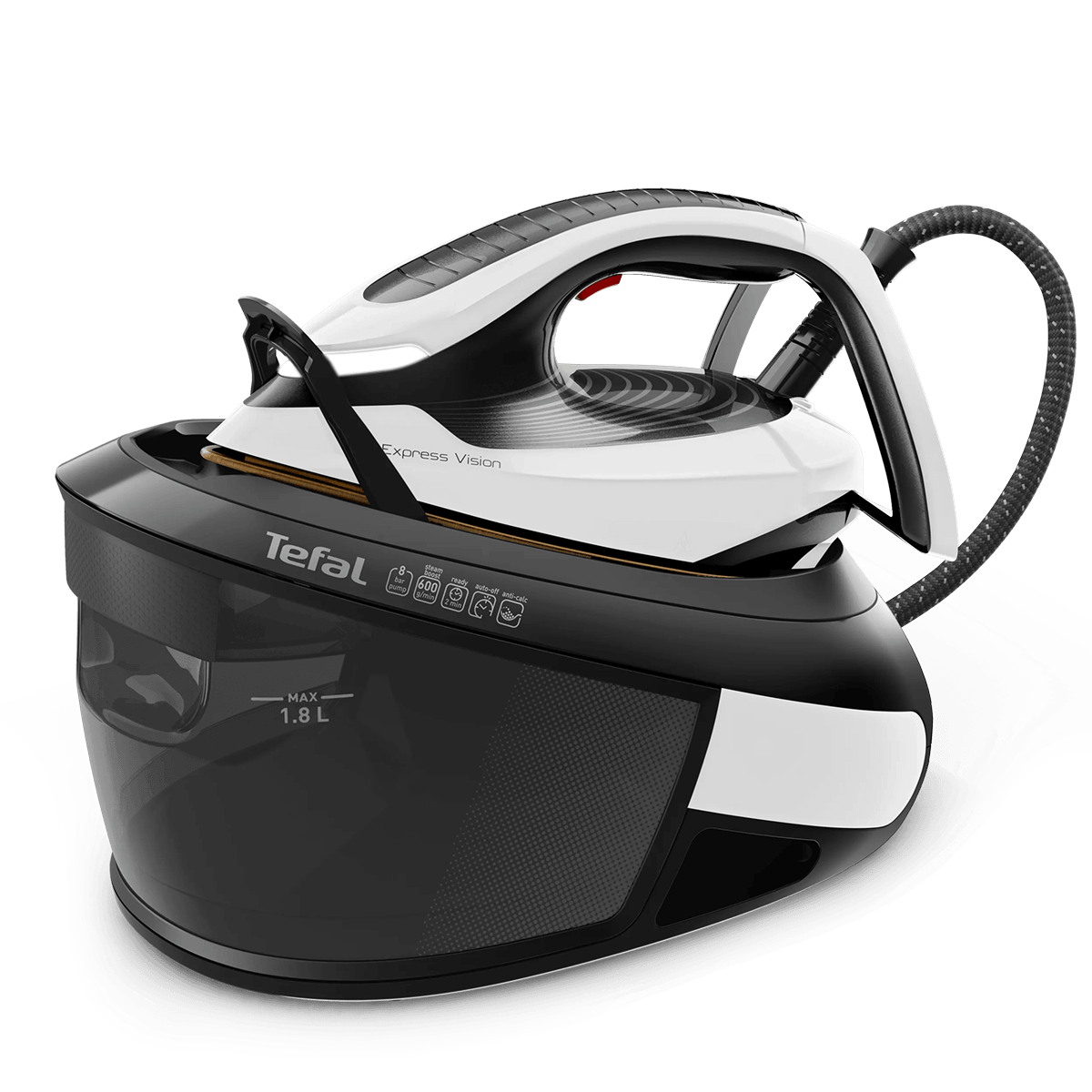 TEFAL SV8156EO Express Vision Σύστημα Σιδερώματος με Δοχείο 1.8Lt Μαύρο