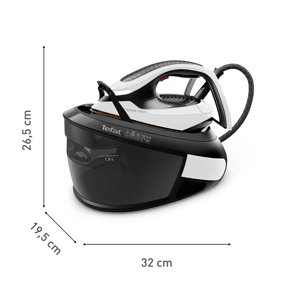 TEFAL SV8156EO Express Vision Σύστημα Σιδερώματος με Δοχείο 1.8Lt Μαύρο - 3