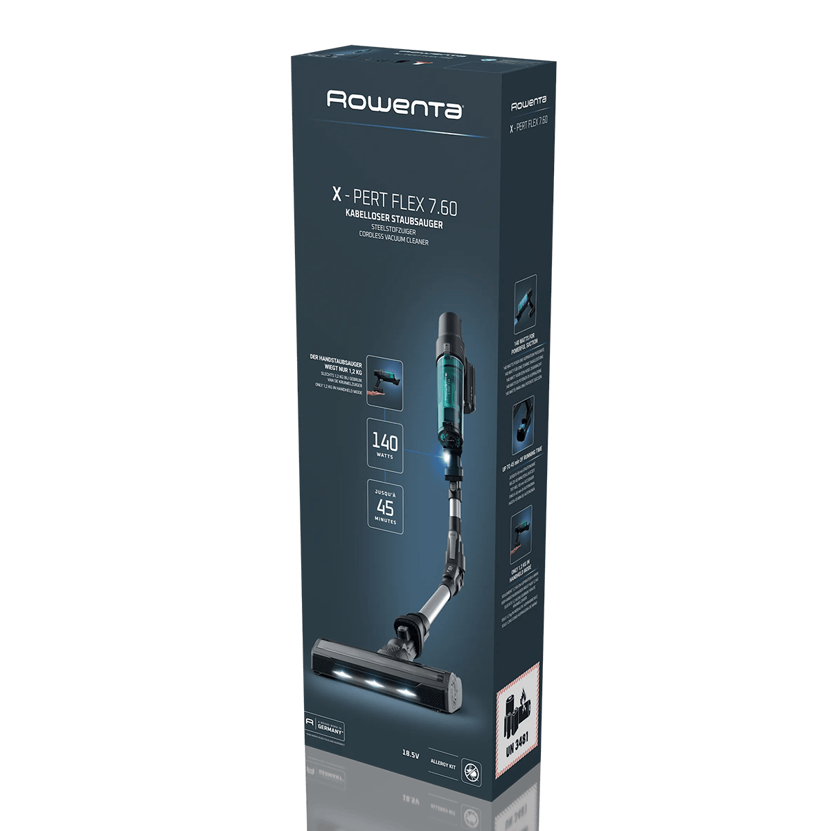 ROWENTA RH6A42WO X-Pert 7.60 Flex Ασύρματη Σκούπα Stick Allergy Μπλε - 3
