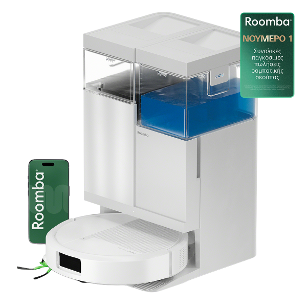 iRobot Roomba Plus Combo 515 + Βάση AutoWash Σκούπα Ρομπότ για Σκούπισμα και Σφουγγάρισμα