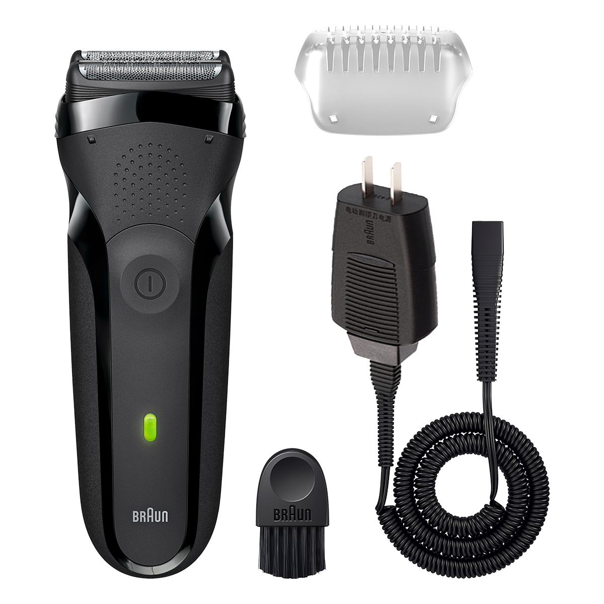BRAUN 300BLK Series 3 Ξυριστική Μηχανή Επαναφορτιζόμενη Μαύρο