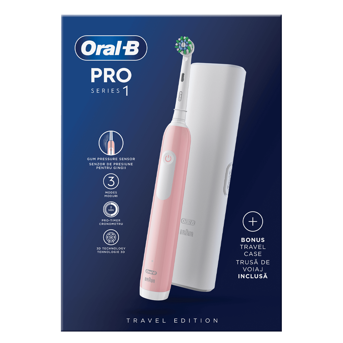 ORAL-B  Pro 1 Ηλεκτρική Οδοντόβουρτσα Ροζ - 3