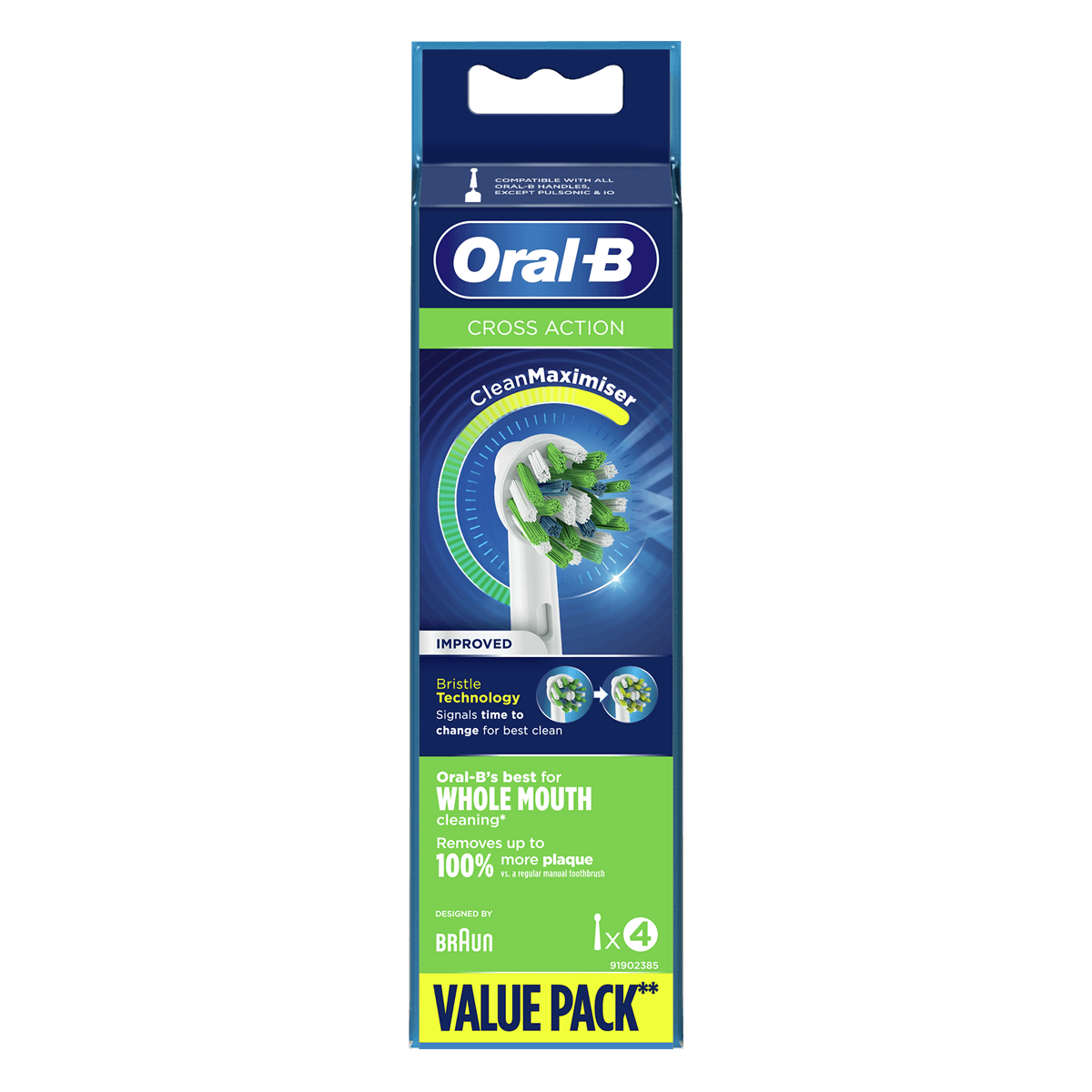ORAL - B Cross Action Ανταλλακτικές Κεφαλές 4τμχ Λευκό - 2