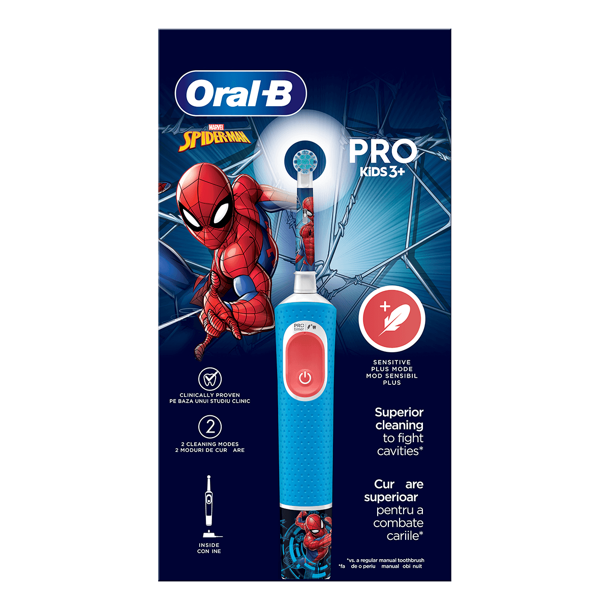 ORAL-B Vitality Pro Kids Ηλεκτρική Οδοντόβουρτσα Spiderman Μπλε - 3