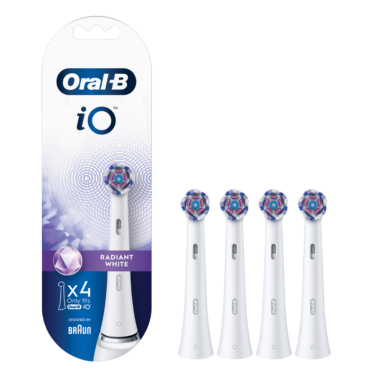 ORAL-B iO Radiant Ανταλλακτικές Κεφαλές 4τμχ Λευκό