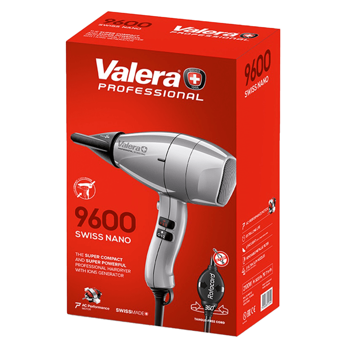 VALERA Swiss Nano 9600 Επαγγελματικό Σεσουάρ Μαλλιών 2100W Ασημί - 2