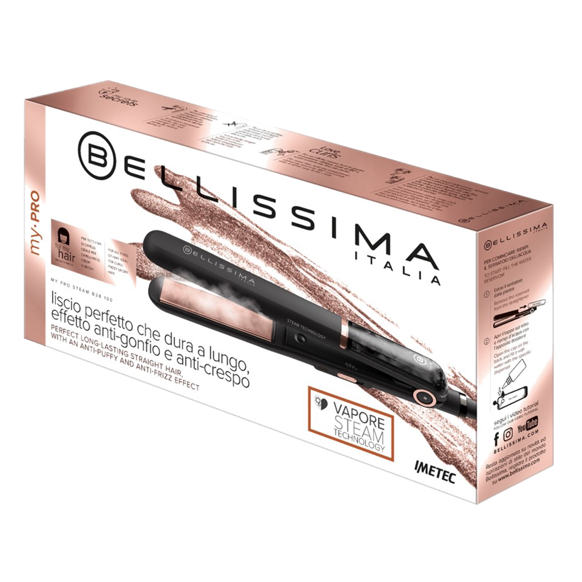 BELLISSIMA My Pro Steam B28 100 Ισιωτική Μαλλιών Μαύρο - 4