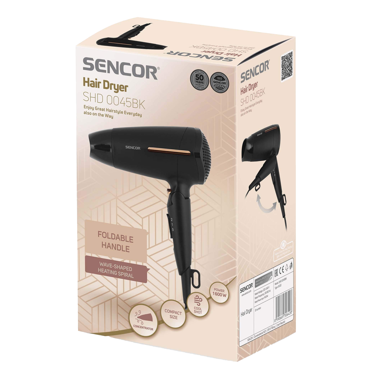 SENCOR SHD 0045BK Σεσουάρ Μαλλιών 1600W Μαύρο - 3