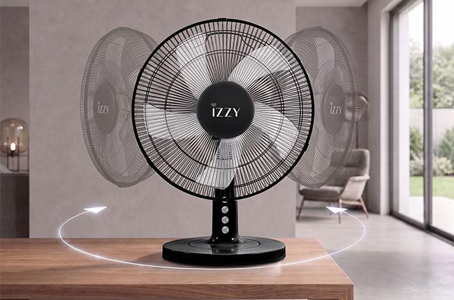 IZZY IZ-9023 Επιτραπέζιος Ανεμιστήρας 16'' 50W Μαύρο