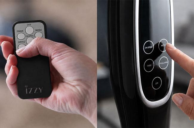 IZZY IZ-9042 Ανεμιστήρας Δαπέδου με Τηλεχειριστήριο 70W Μαύρο