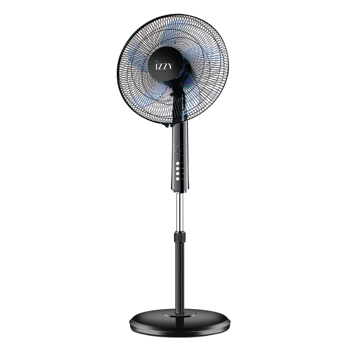 IZZY IZ-9002+ Ανεμιστήρας Δαπέδου με Τηλεχειριστήριο 70W Μαύρο