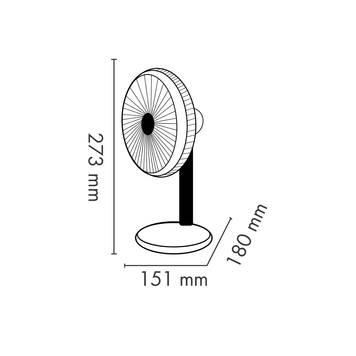ARGO Orfeo Titanium Επιτραπέζιος Ανεμιστήρας 5W Μαύρο - 4