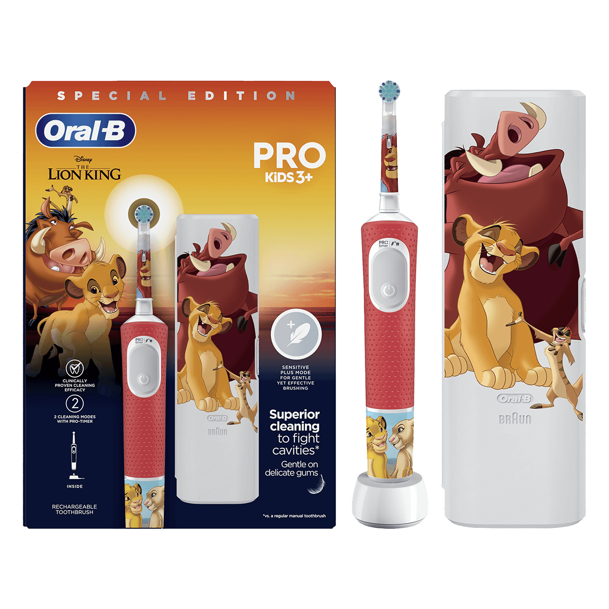 ORAL-B Vitality Pro Kids Ηλεκτρική Οδοντόβουρτσα Lion King Πορτοκαλί - 2